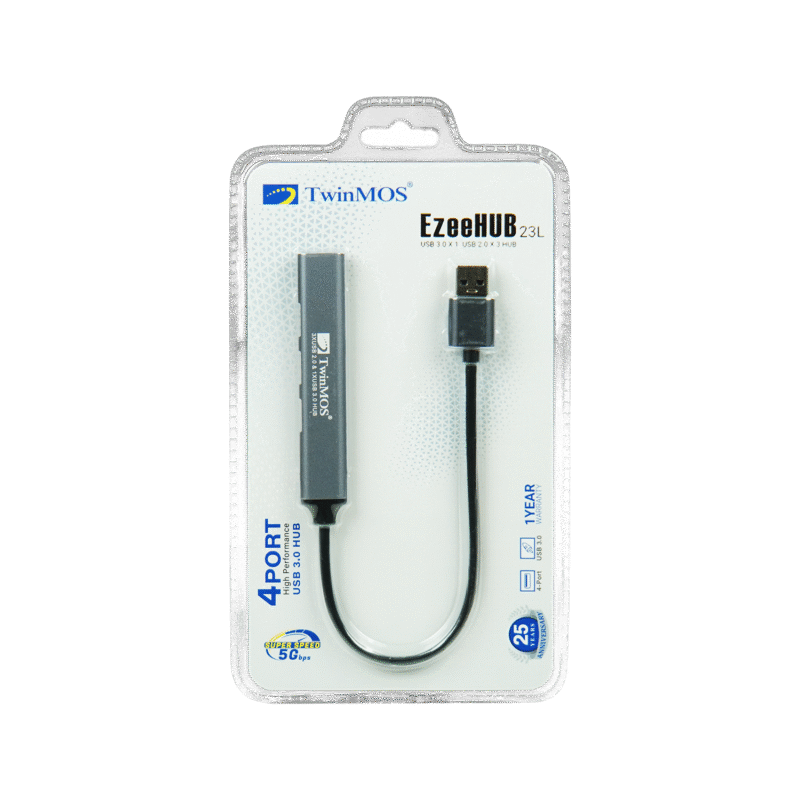 TwinMOS 3 Ports USB 2.0 and 1 Port USB 3.0 HUB - 23L